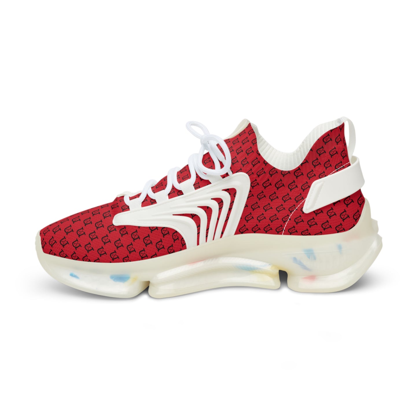 nY Red And Black Men's Mesh Sneakers
