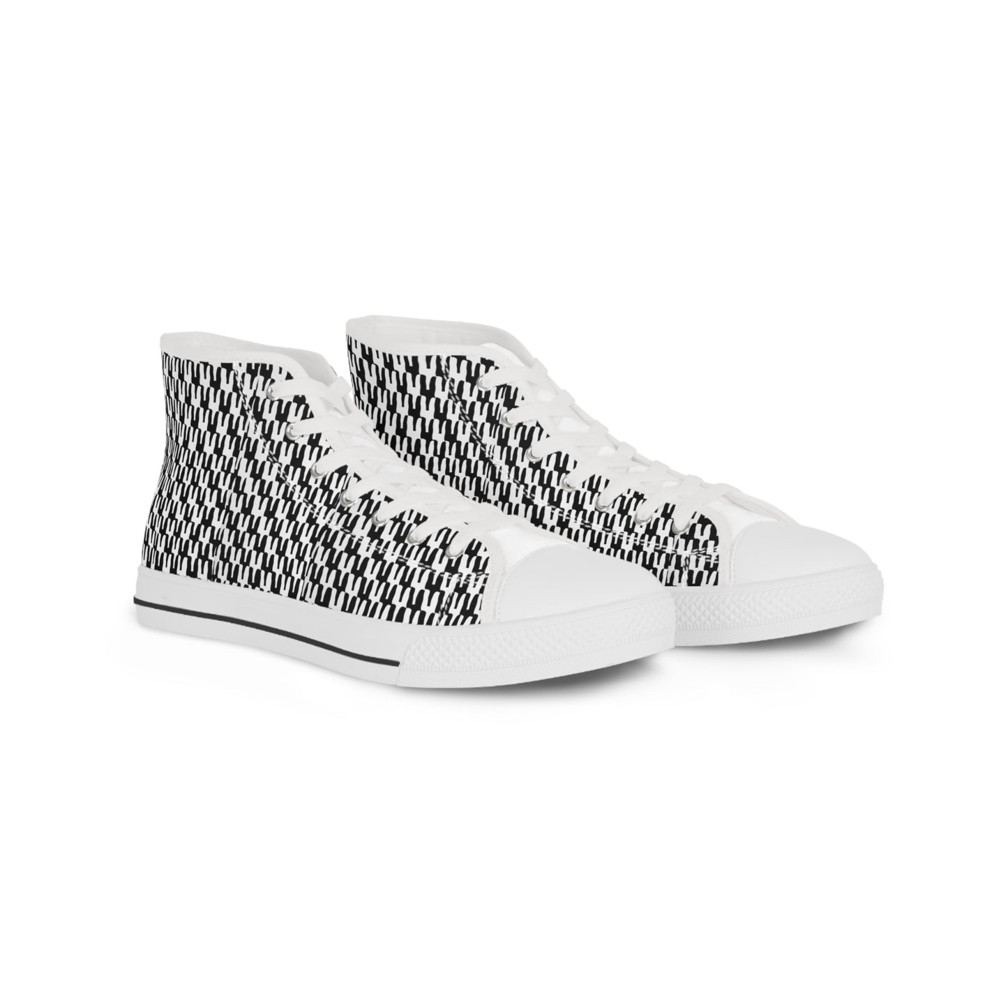 “Cactus” Black And White ,Men’s High Top Sneakers
