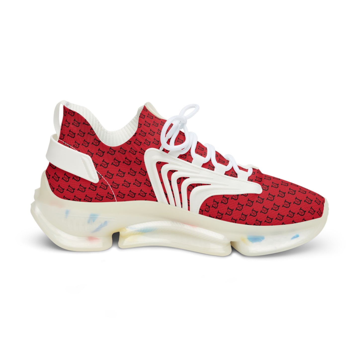 nY Red And Black Men's Mesh Sneakers