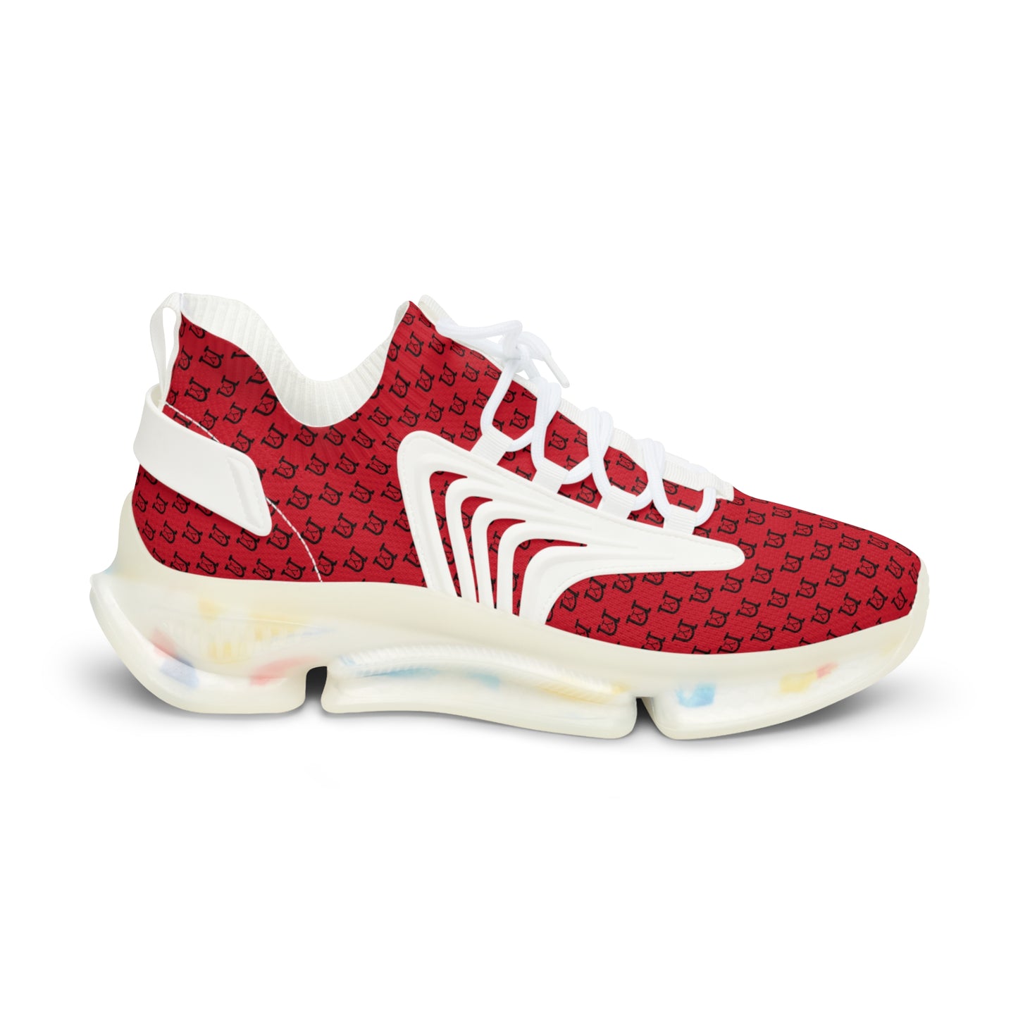nY Red And Black Men's Mesh Sneakers