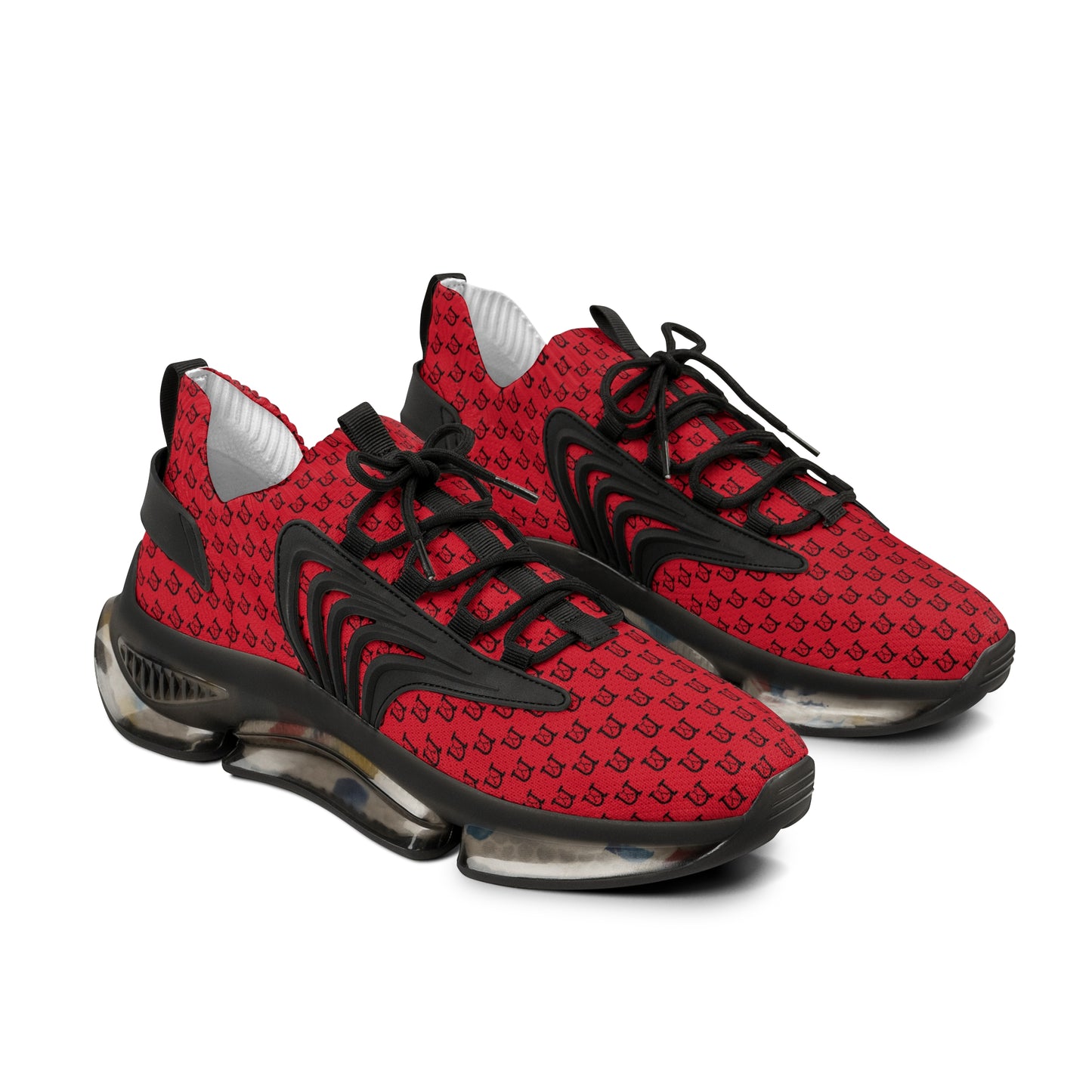 nY Red And Black Men's Mesh Sneakers