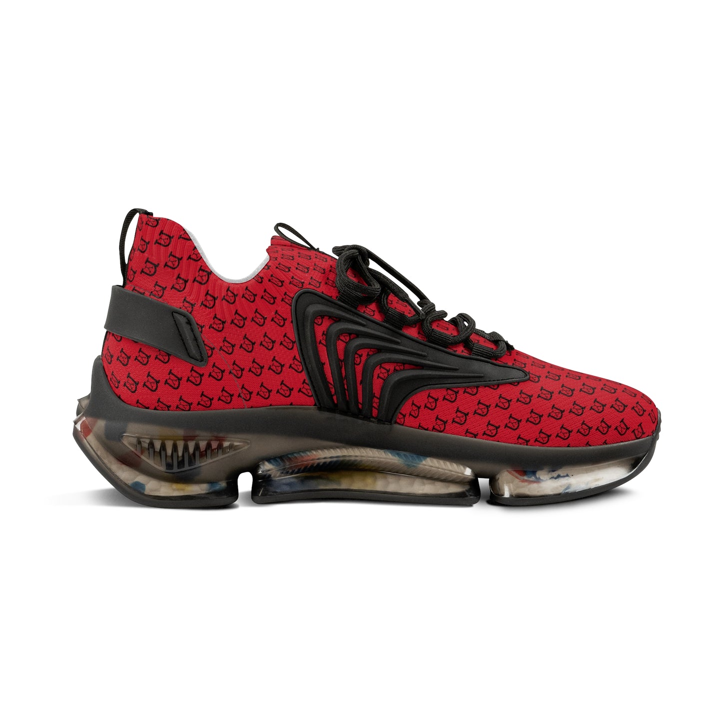 nY Red And Black Men's Mesh Sneakers