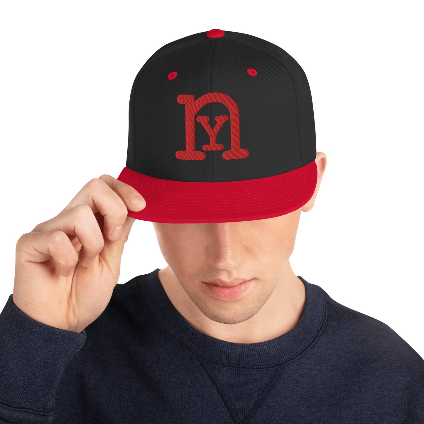 nY Black/Red Snapback Hat