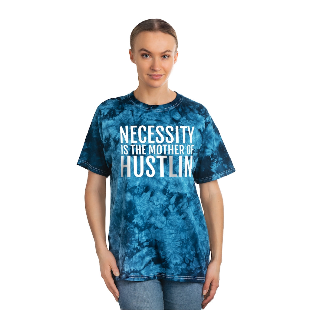 “NECESSITY IS THE MOTHER OF”Tie-Dye Tee, Crystal
