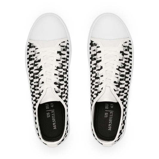 “Cactus” Black And White Men's Low Top Sneakers