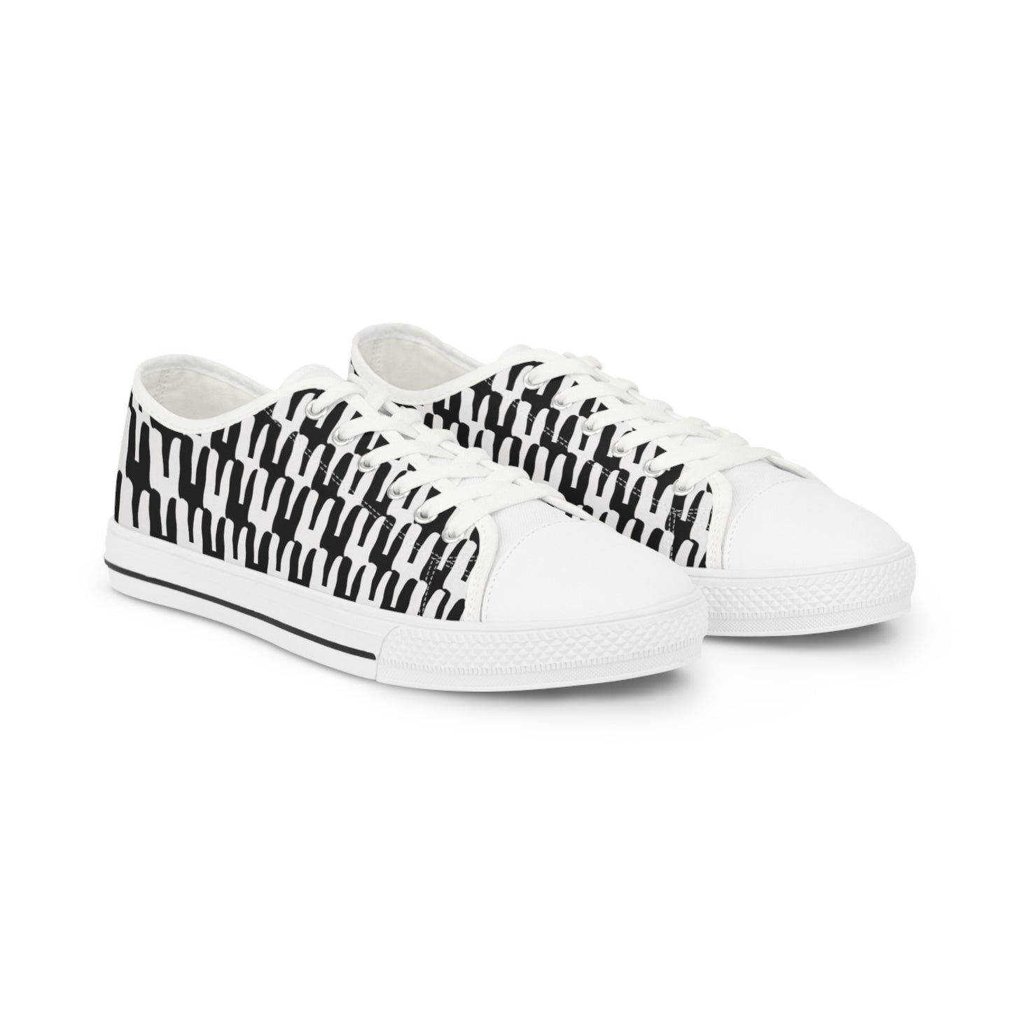 “Cactus” Black And White Men's Low Top Sneakers