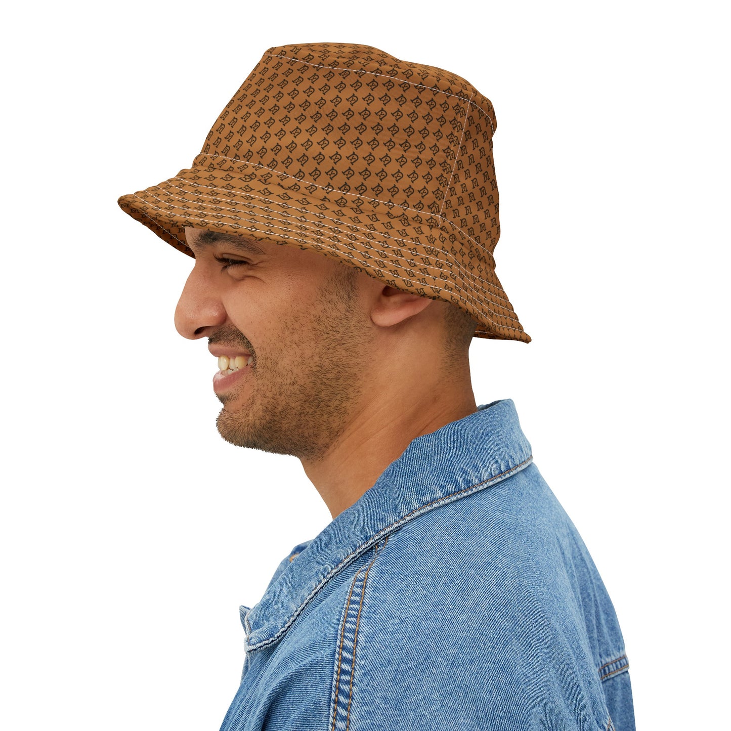 nY Bucket Hat (AOP) Black Over Light Brown