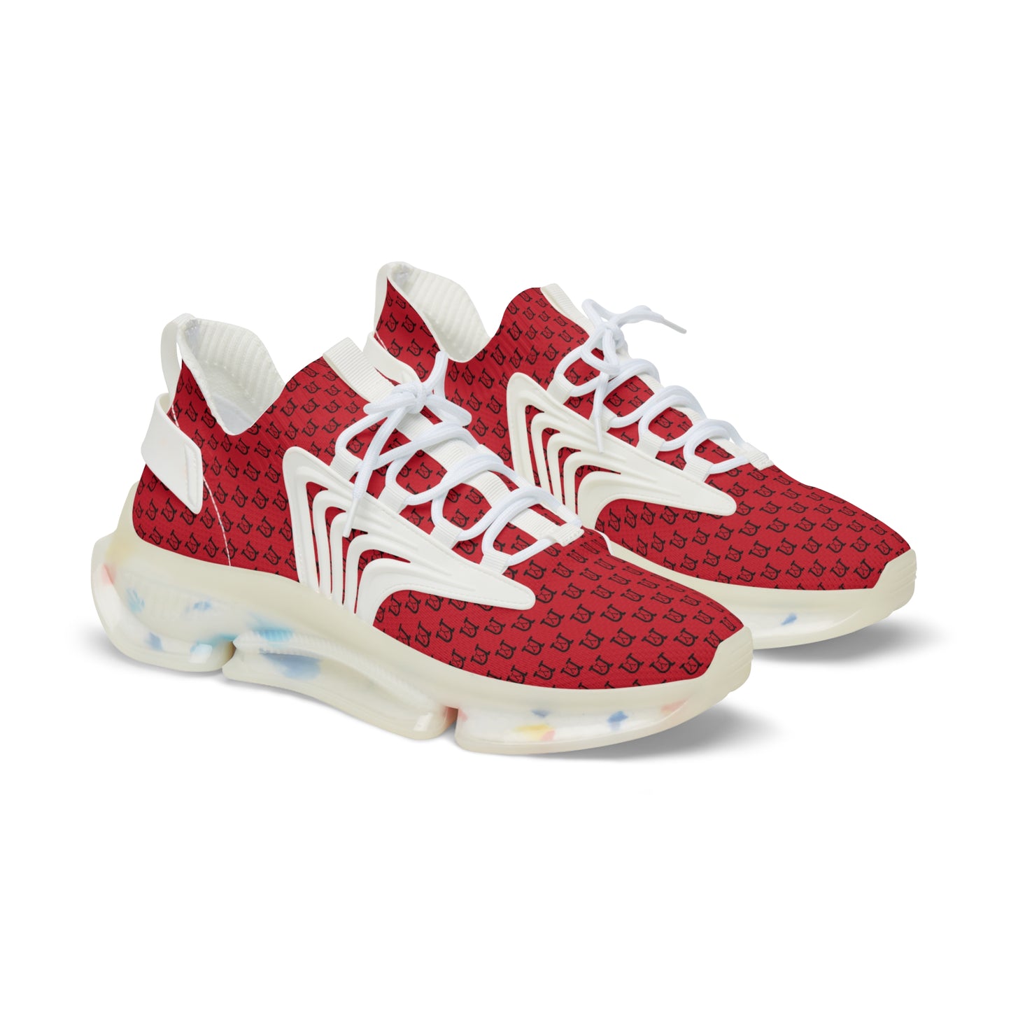 nY Red And Black Men's Mesh Sneakers