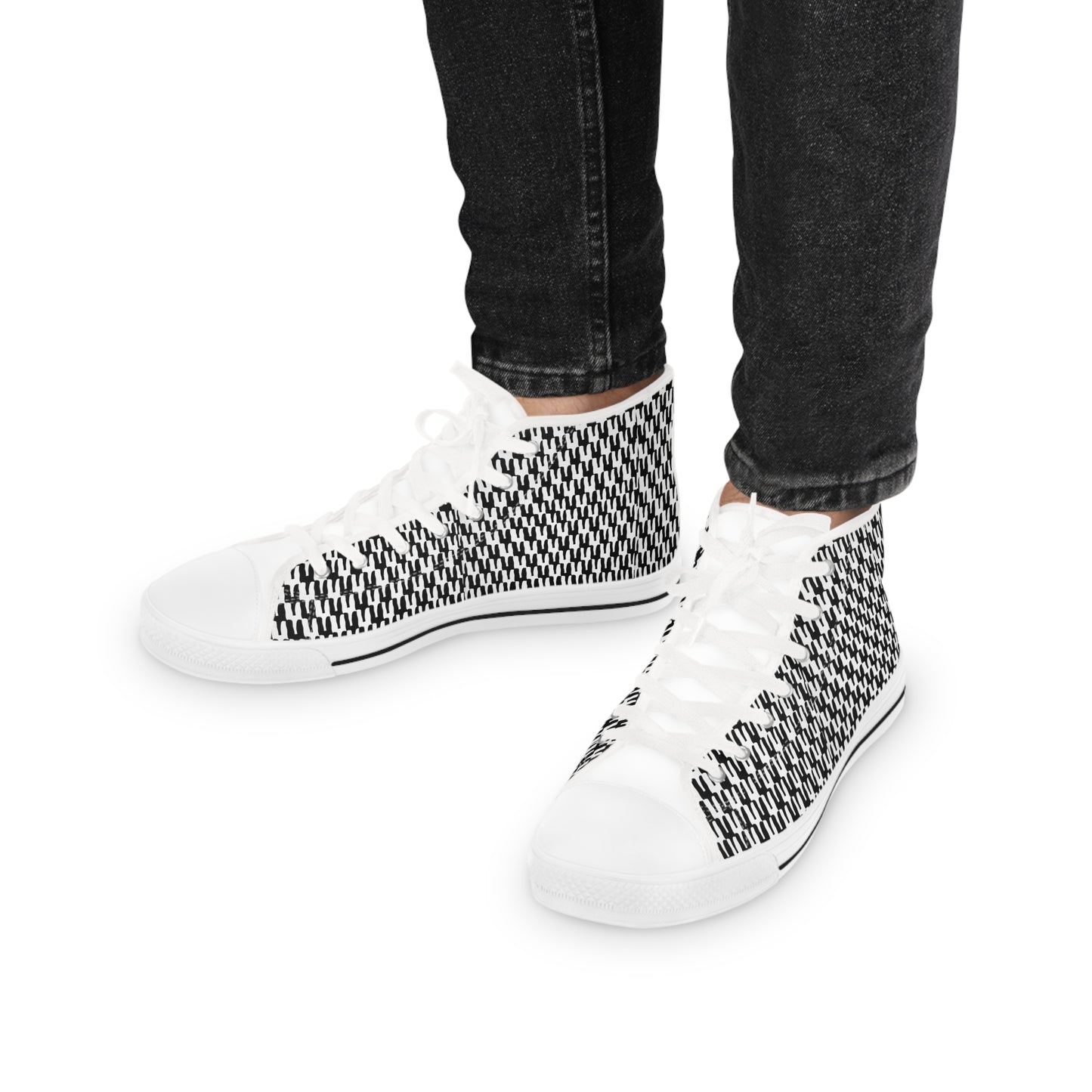 “Cactus” Black And White ,Men’s High Top Sneakers