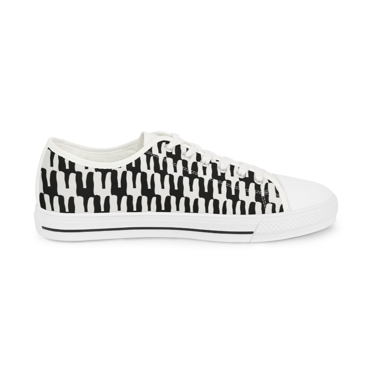 “Cactus” Black And White Men's Low Top Sneakers