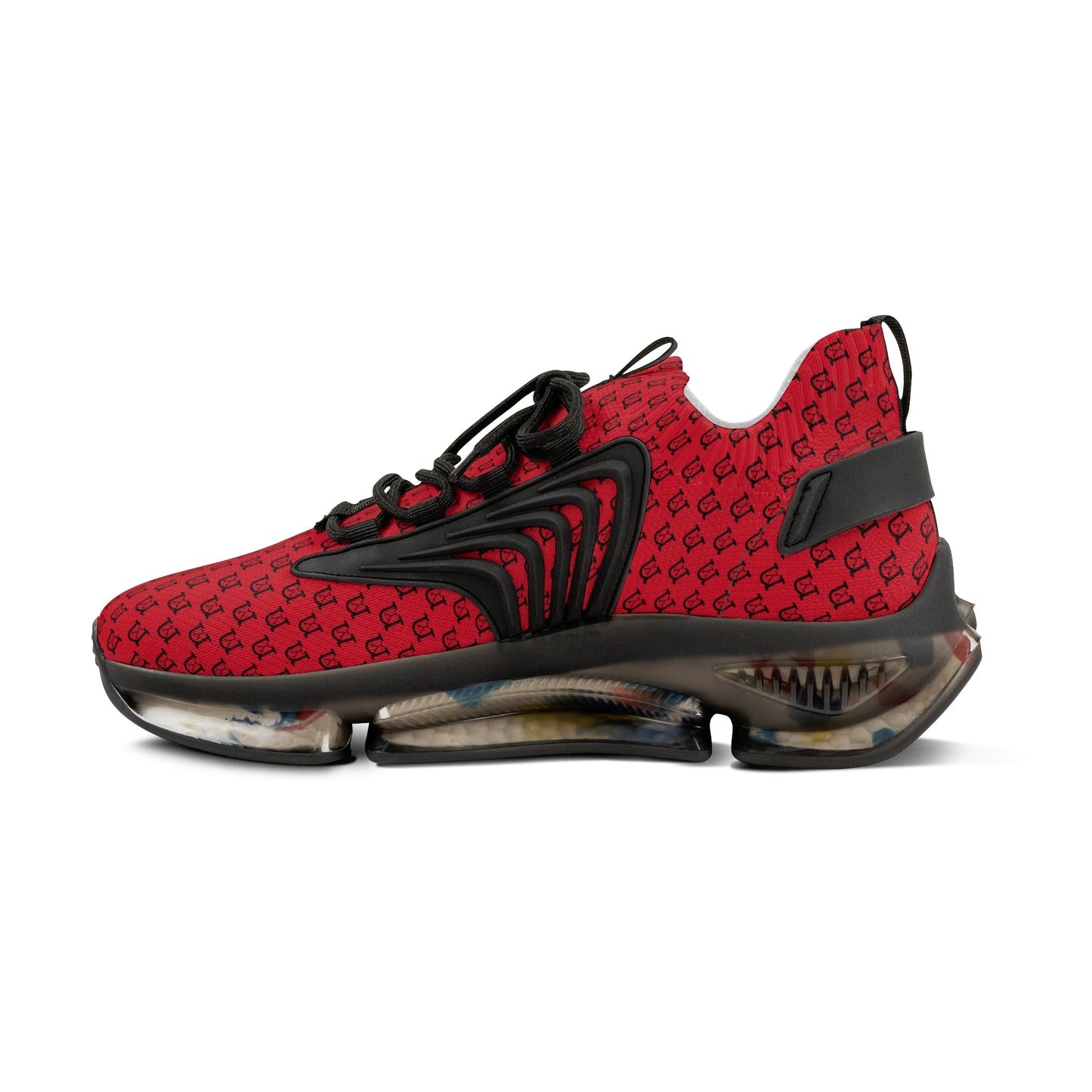 nY Red And Black Men's Mesh Sneakers