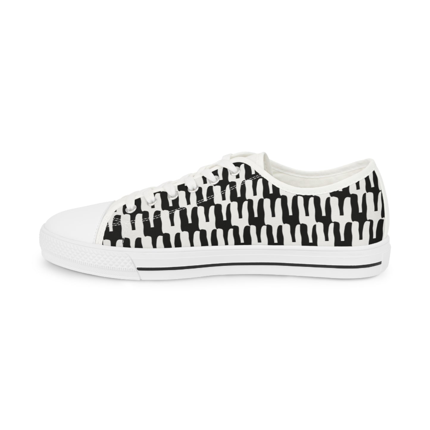 “Cactus” Black And White Men's Low Top Sneakers