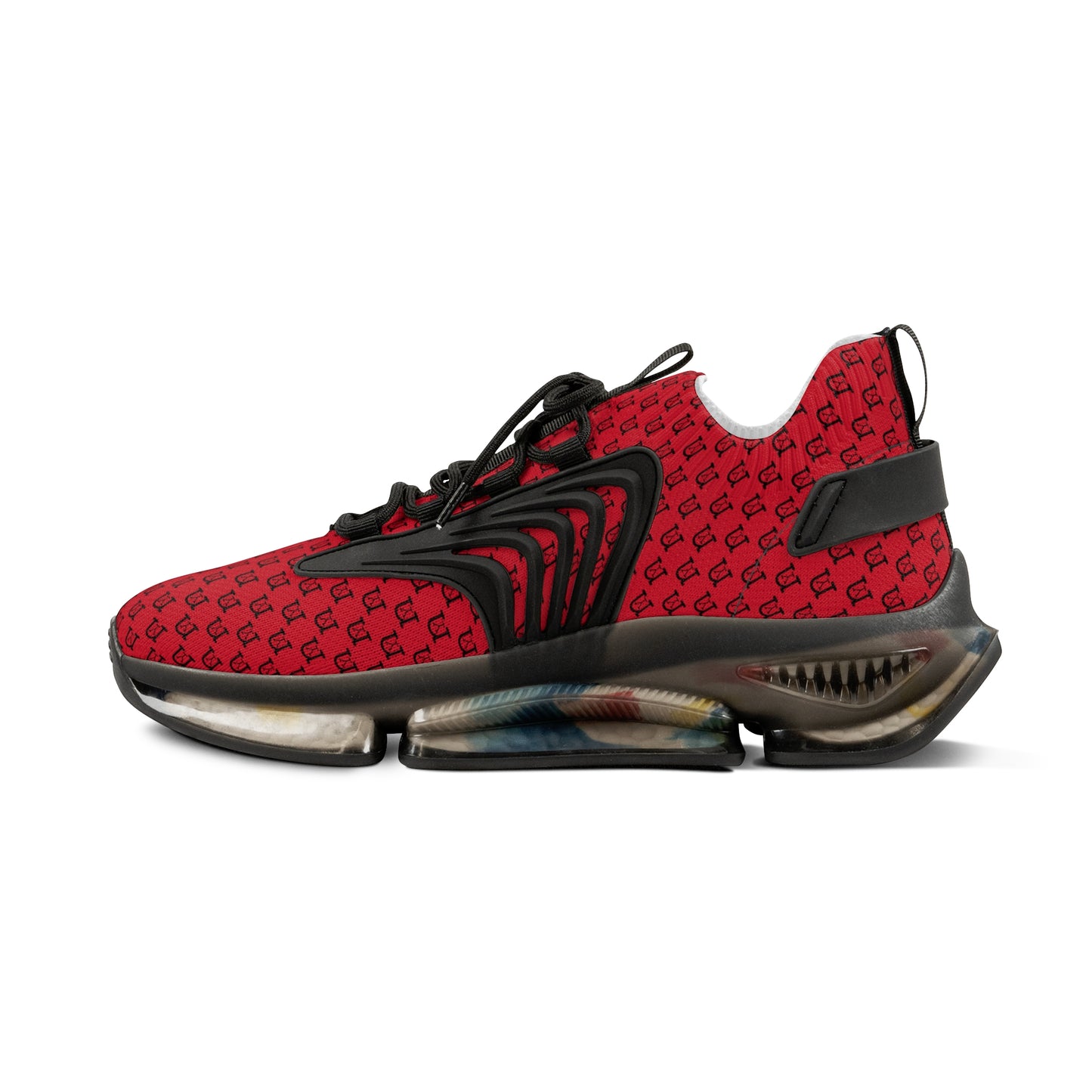 nY Red And Black Men's Mesh Sneakers