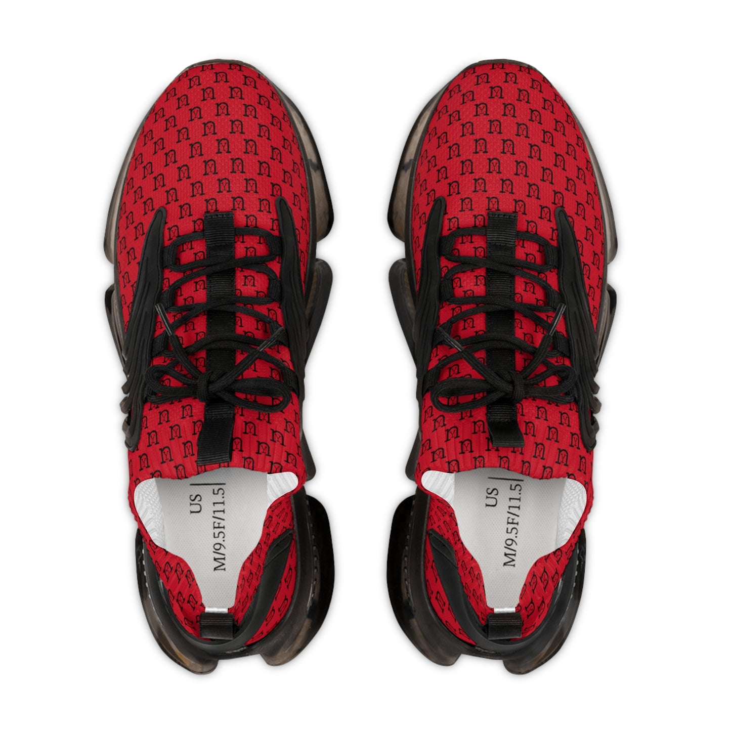 nY Red And Black Men's Mesh Sneakers