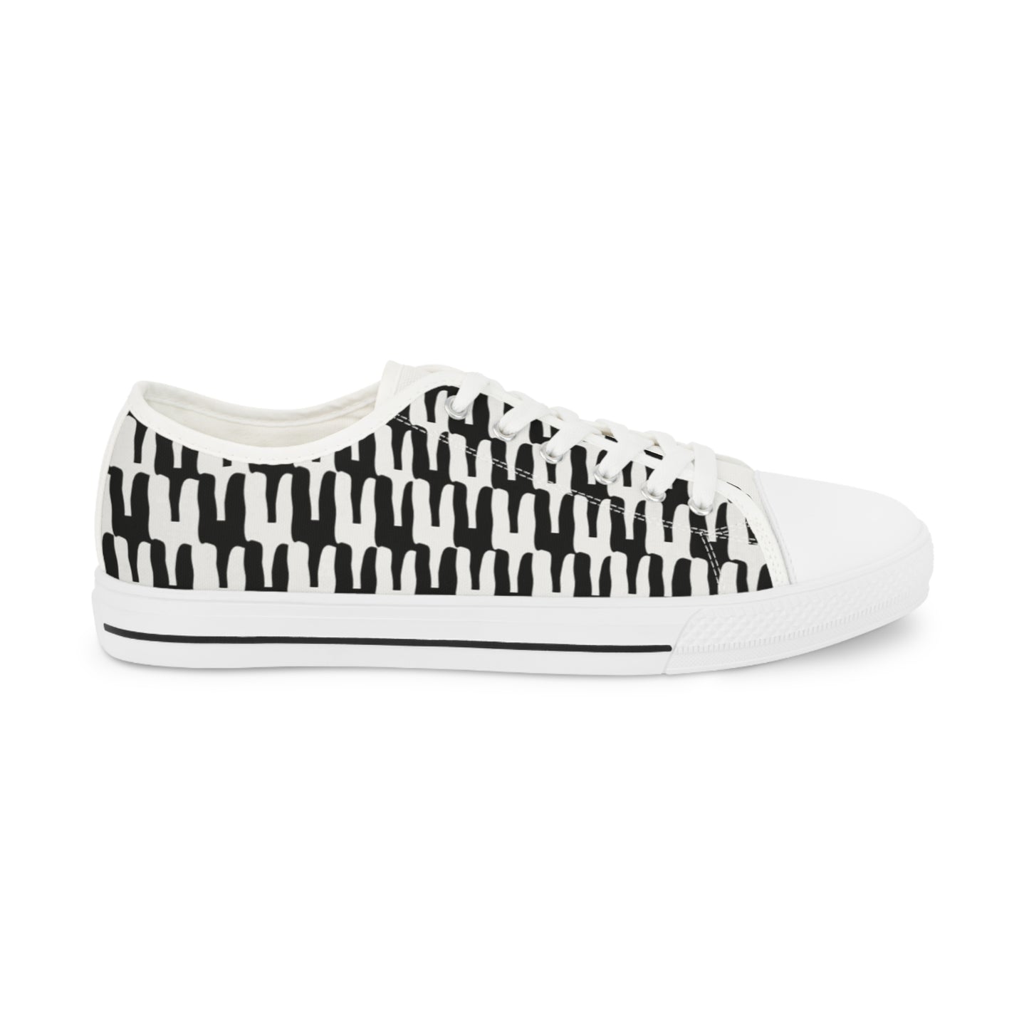 “Cactus” Black And White Men's Low Top Sneakers