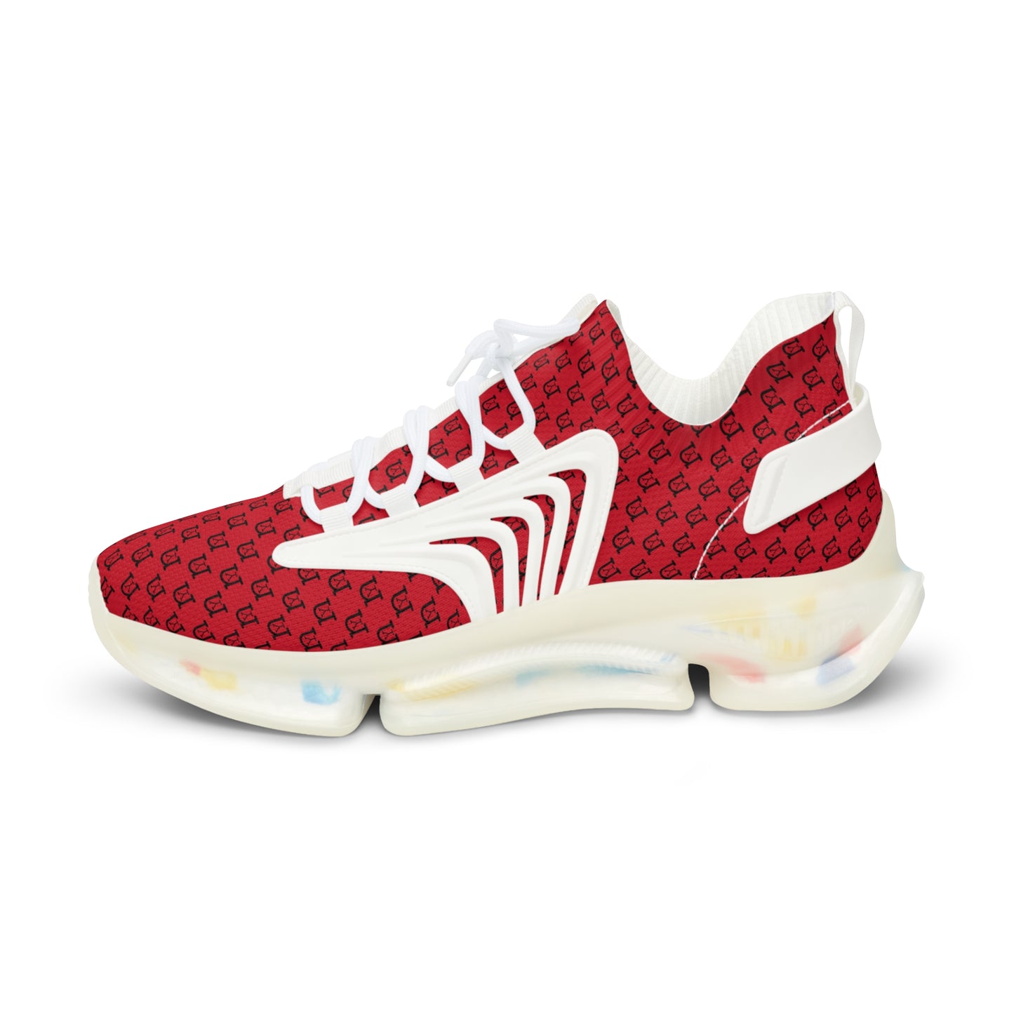nY Red And Black Men's Mesh Sneakers