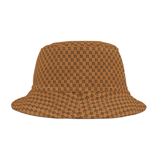 nY Bucket Hat (AOP) Black Over Light Brown