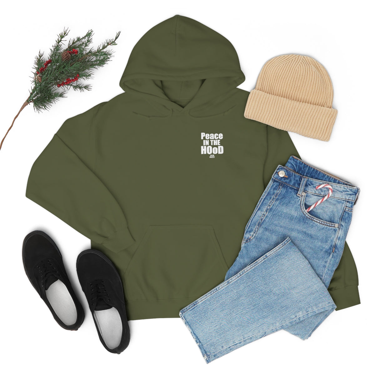 “Peace In The HOoD”  Heavy Blend™ Hooded Sweatshirt