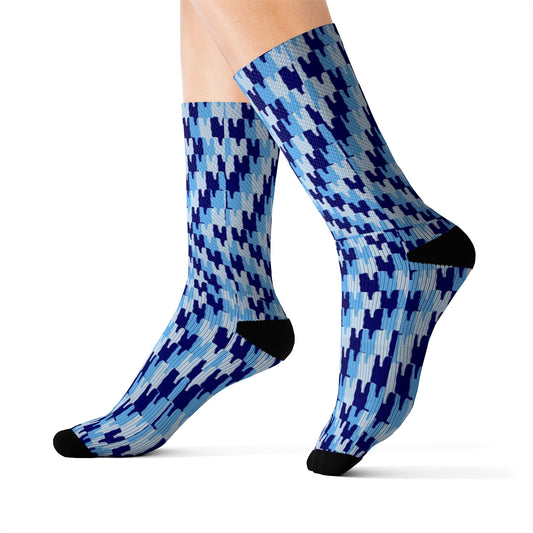 “ Cactus “ Multicolor blue Sublimation Socks