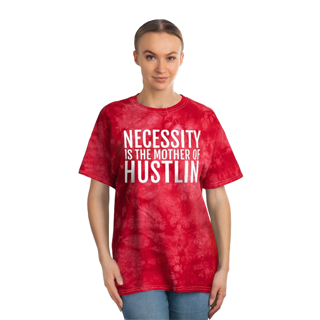 “NECESSITY IS THE MOTHER OF”Tie-Dye Tee, Crystal