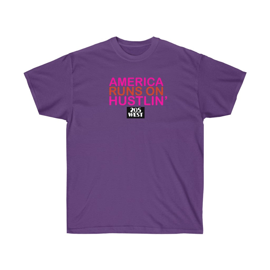 AMERICA RUNS ON HUSTLIN Ultra Cotton Tee