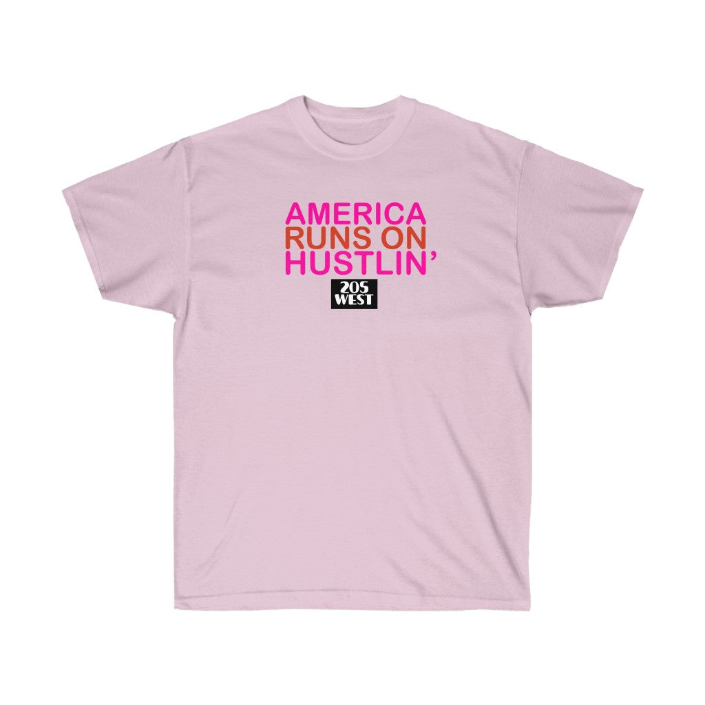 AMERICA RUNS ON HUSTLIN Ultra Cotton Tee